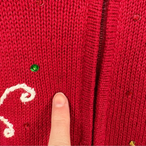 Heirloom Collectibles Christmas Cardigan Size L Full Zip Snowmen Appliques‎ Art - Picture 17 of 17